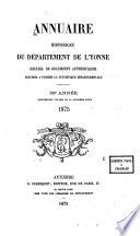 Annuaire historique du departement de l'Yonne