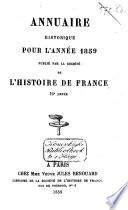 Annuaire historique pour l'année ....