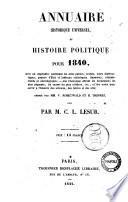 Annuaire historique universel, ou Histoire politique pour ... C.L. Lesur