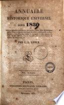 Annuaire historique universel, pour ... par C. L. Lesur. - 1819-1830; n. s. 1831-1839