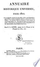 Annuaire historique universel .....précédé d'une introduction ou tableau de la situation politique, à la fin de 1817....