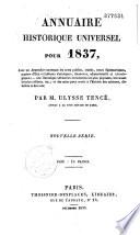 Annuaire historique universel .....précédé d'une introduction ou tableau de la situation politique, à la fin de 1817....