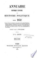 Annuaire historique universel .....précédé d'une introduction ou tableau de la situation politique, à la fin de 1817....