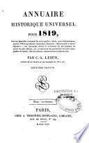 Annuaire historique universel .....précédé d'une introduction ou tableau de la situation politique, à la fin de 1817....