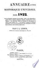 Annuaire historique universel .....précédé d'une introduction ou tableau de la situation politique, à la fin de 1817....