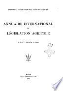 Annuaire international de legislation agricole