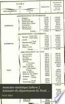 Annuaire statistique [afterw.] Annuaire du département du Nord. An xi-1890