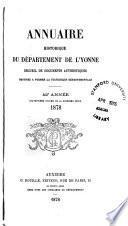 Annuaire statistique de departement de l'Yonne