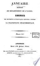 Annuaire statistique de departement de l'Yonne
