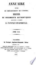 Annuaire statistique du departement de l'Yonne