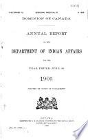 Annual report of the Department of Indian Affairs