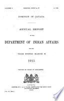 Annual Report of the Department of Indian Affairs