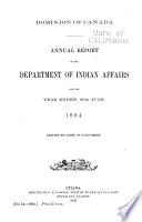 Annual report of the Department of Indian Affairs