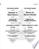 Annual Report of the Department of Natural Resources of the Province of New Brunswick
