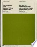 Annual Report of the Minister of Supply and Services Canada Under the Corporations and Labour Unions Returns Act