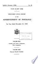 Annual Report of the Superintendent of Insurance