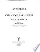 Anthologie de la chanson parisienne au XVIe siècle