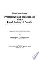 Anthologie Des Mémoires Et Comptes Rendus de la Société Royale Du Canada