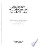 Anthologie Du Théâtre Français Du XXe Siècle
