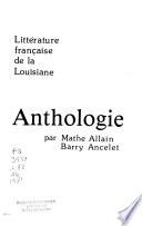 Anthologie, littérature française de la Louisiane