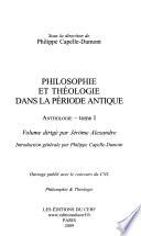 Anthologie: Philosophie et théologie dans la période antique