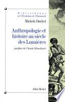 Anthropologie et histoire au siècle des lumières