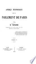 Aperçu historique sur le Parlement de Paris