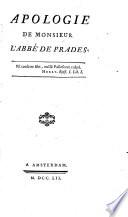 Apologie de M. l'abbé de Prades