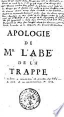 Apologie de mr. l'abé de la Trappe