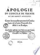 Apologie du concile de Trente et de Saint Augustin...