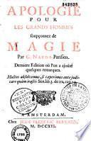 Apologie pour les grands hommes soupçonnez de magie par G. Naude Parisien