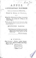 Appel à l'impartiale postérité par la citoy-enne Rolland, femme du ministre de l'interérieur, ou Recueil des écrits qu'elle a rédigés pendant sa détention aux prison de l'Abbaye et de Sainte-pélagie