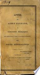 Appel de Libry-Bagnano à l'opinion publique en réponse à ses calomniateurs avec pièces justificatives