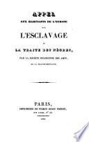 Appel sur l'esclavage et la traite des nègres