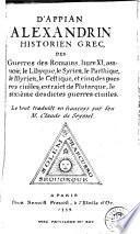 Appian Alexandrin De la guerre Lybique