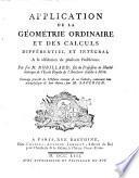 Application de la Géométrie ordinaire