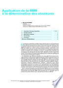 Application de la RMN a la Determination des Structures