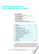 Application des Lasers aux Traitements de Surface