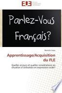 Apprentissage/Acquisition du FLE