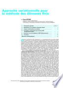 Approche Variationnelle Pour la Methode des Elements Finis