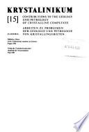 Arbeiten Zu Problemen Der Geologie und Petrologie Von Kristallingebieten