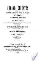 Arcanes célestes de l'Écriture Sainte; ou, Parole du Seigneur dévoilés: Exodus