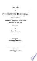 Archiv für systematische Philosophie und Soziologie