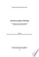 Archives Before Writing