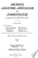 Archives d'anatomie, d'histologie & d'embryologie