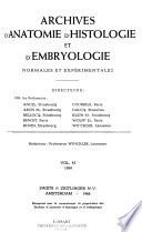 Archives D'anatomie, D'histologie Et D'embryologie Normales Et Experimentales