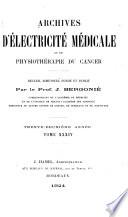 Archives d'électricité médicale et de physiothérapie du cancer