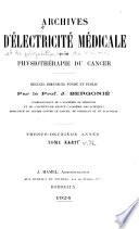 Archives d'électricité médicale et de physiothérapie du cancer ...