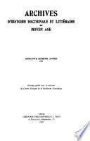 Archives d'histoire doctrinale et littéraire du moyen âge