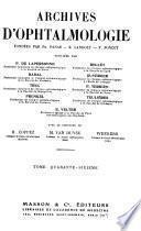 Archives d'ophtalmologie